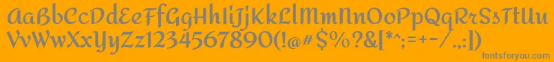 フォントAmitaBold – オレンジの背景に灰色の文字