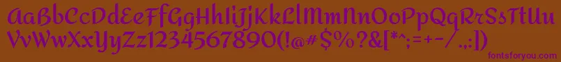 AmitaBold Font – Purple Fonts on Brown Background
