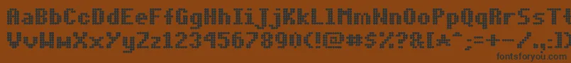 DotMatrixBold-Schriftart – Schwarze Schriften auf braunem Hintergrund