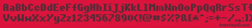 Weitere Informationen zur DotMatrixBold-Schriftart DotMatrixBold-Schriftart – Schwarze Schriften auf rotem Hintergrund