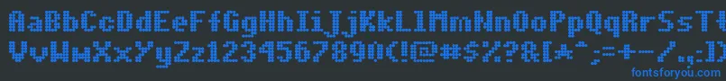 DotMatrixBold-fontti – siniset fontit mustalla taustalla