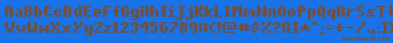 DotMatrixBold Font – Brown Fonts on Blue Background