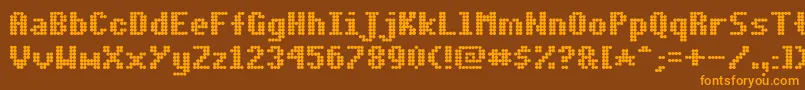 DotMatrixBold Font – Orange Fonts on Brown Background