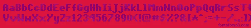 フォントDotMatrixBold – 赤い背景に紫のフォント