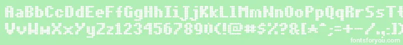 フォントDotMatrixBold – 緑の背景に白い文字