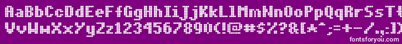Czcionka DotMatrixBold – białe czcionki na fioletowym tle