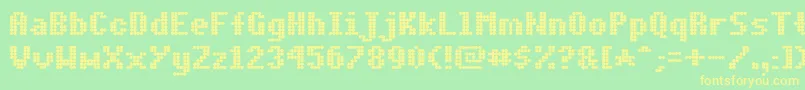 DotMatrixBold Font – Yellow Fonts on Green Background