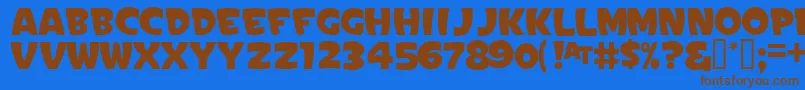SignPaintersGothicJl-Schriftart – Braune Schriften auf blauem Hintergrund