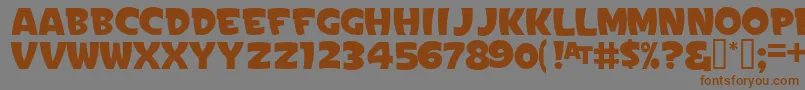 Fonte SignPaintersGothicJl – fontes marrons em um fundo cinza