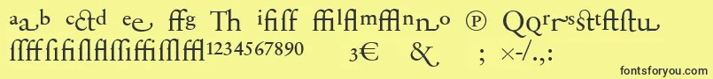 Saiba mais sobre a fonte SabonnextLtDisplayAlternate Fonte SabonnextLtDisplayAlternate – fontes pretas em um fundo amarelo