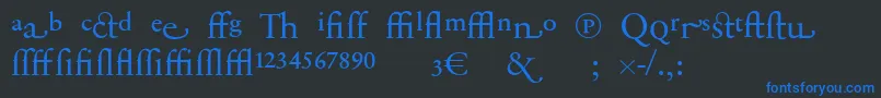 Więcej informacji o czcionce SabonnextLtDisplayAlternate Czcionka SabonnextLtDisplayAlternate – niebieskie czcionki na czarnym tle