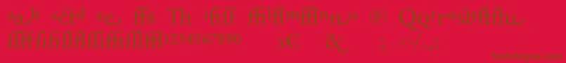 Weitere Informationen zur SabonnextLtDisplayAlternate-Schriftart SabonnextLtDisplayAlternate-Schriftart – Braune Schriften auf rotem Hintergrund