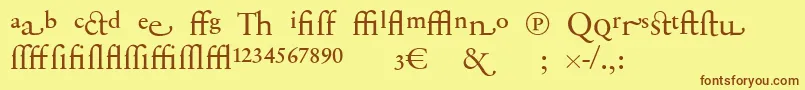 Lisätietoja SabonnextLtDisplayAlternate-fontista SabonnextLtDisplayAlternate-fontti – ruskeat fontit keltaisella taustalla