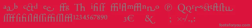 Czcionka SabonnextLtDisplayAlternate – szare czcionki na czerwonym tle