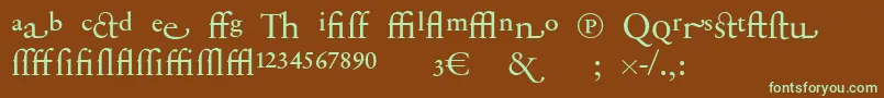 Fonte SabonnextLtDisplayAlternate – fontes verdes em um fundo marrom