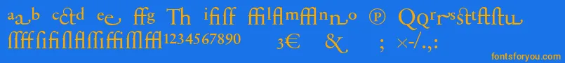 SabonnextLtDisplayAlternate Font – Orange Fonts on Blue Background