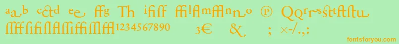 SabonnextLtDisplayAlternate Font – Orange Fonts on Green Background