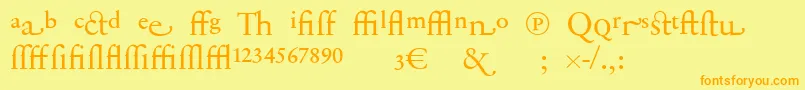 SabonnextLtDisplayAlternate Font – Orange Fonts on Yellow Background