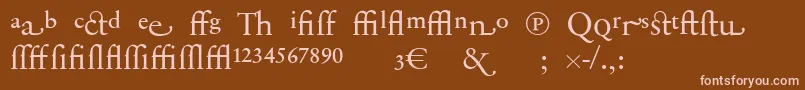 Lisätietoja SabonnextLtDisplayAlternate-fontista SabonnextLtDisplayAlternate-fontti – vaaleanpunaiset fontit ruskealla taustalla