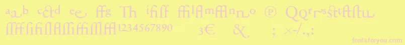 SabonnextLtDisplayAlternate Font – Pink Fonts on Yellow Background