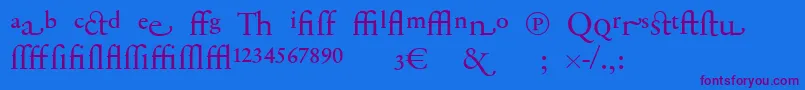 SabonnextLtDisplayAlternate Font – Purple Fonts on Blue Background