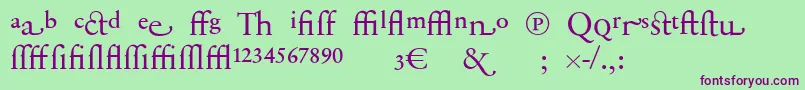 SabonnextLtDisplayAlternate Font – Purple Fonts on Green Background