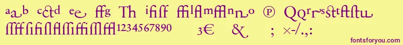 SabonnextLtDisplayAlternate Font – Purple Fonts on Yellow Background