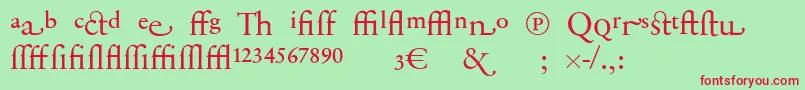 SabonnextLtDisplayAlternate Font – Red Fonts on Green Background