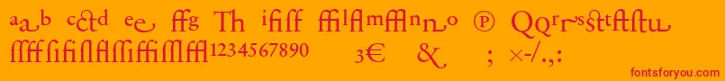 SabonnextLtDisplayAlternate Font – Red Fonts on Orange Background