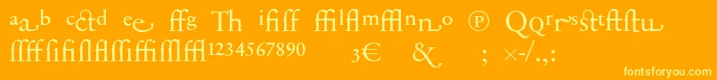 SabonnextLtDisplayAlternate Font – Yellow Fonts on Orange Background