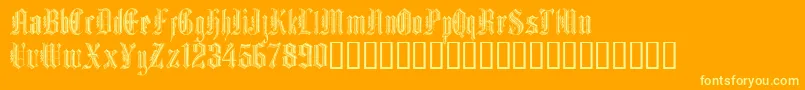 GrafikText Font – Yellow Fonts on Orange Background