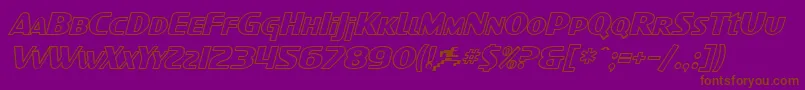 SfIntellivisedOutlineItalic Font – Brown Fonts on Purple Background