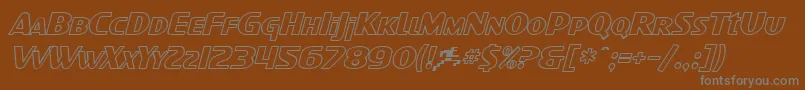 Шрифт SfIntellivisedOutlineItalic – серые шрифты на коричневом фоне