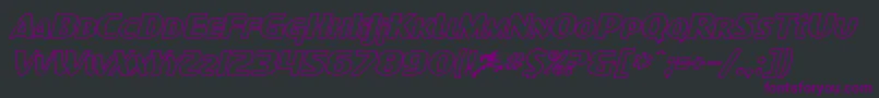 Fonte SfIntellivisedOutlineItalic – fontes roxas em um fundo preto