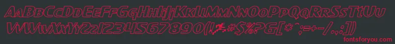 Czcionka SfIntellivisedOutlineItalic – czerwone czcionki na czarnym tle