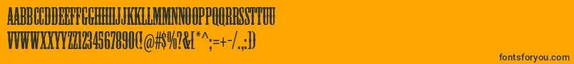 Mesquitestd-Schriftart – Schwarze Schriften auf orangefarbenem Hintergrund