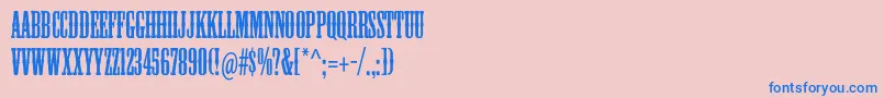 Mesquitestd-Schriftart – Blaue Schriften auf rosa Hintergrund