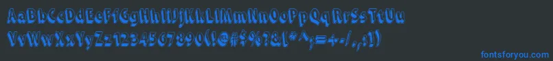 SnarkySMachine-fontti – siniset fontit mustalla taustalla