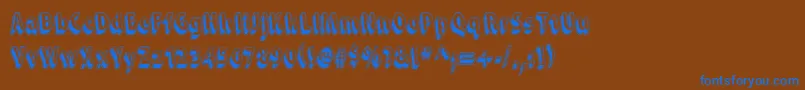 SnarkySMachine Font – Blue Fonts on Brown Background