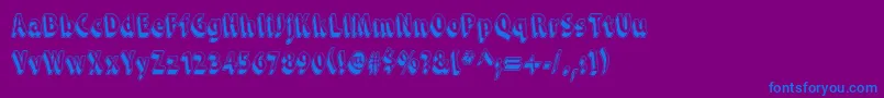 SnarkySMachine-Schriftart – Blaue Schriften auf violettem Hintergrund