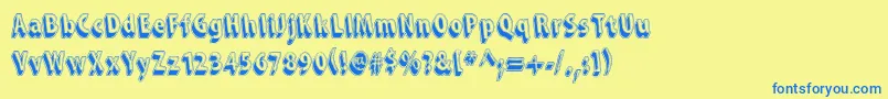 SnarkySMachine Font – Blue Fonts on Yellow Background