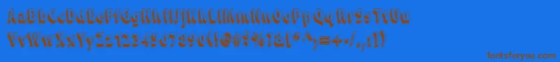 SnarkySMachine-Schriftart – Braune Schriften auf blauem Hintergrund