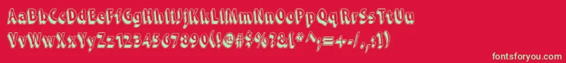 SnarkySMachine Font – Green Fonts on Red Background