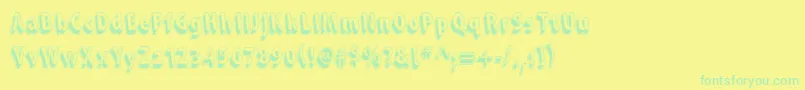 Czcionka SnarkySMachine – zielone czcionki na żółtym tle