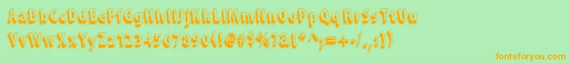 SnarkySMachine Font – Orange Fonts on Green Background
