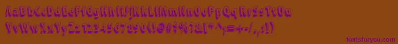 SnarkySMachine Font – Purple Fonts on Brown Background