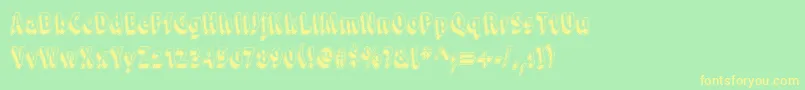 SnarkySMachine-Schriftart – Gelbe Schriften auf grünem Hintergrund