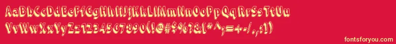 SnarkySMachine Font – Yellow Fonts on Red Background