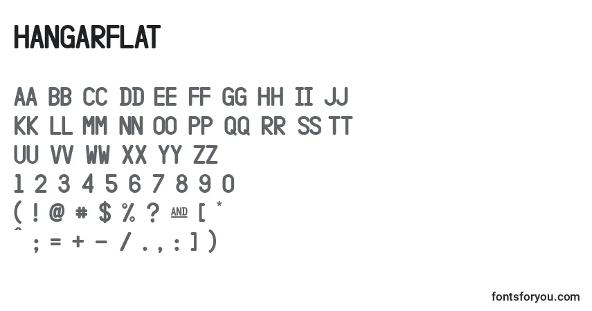 Schriftart HangarFlat – Alphabet, Zahlen, spezielle Symbole