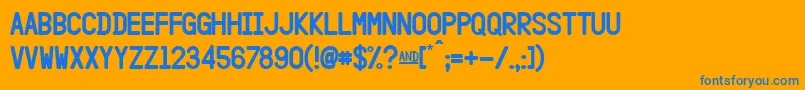 HangarFlat Font – Blue Fonts on Orange Background